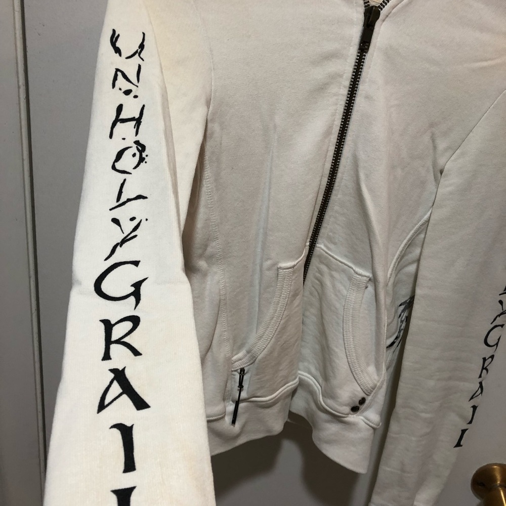 GUC Unholy Grail off- white zipper front hoodie 🐍 - Picture 3 of 6